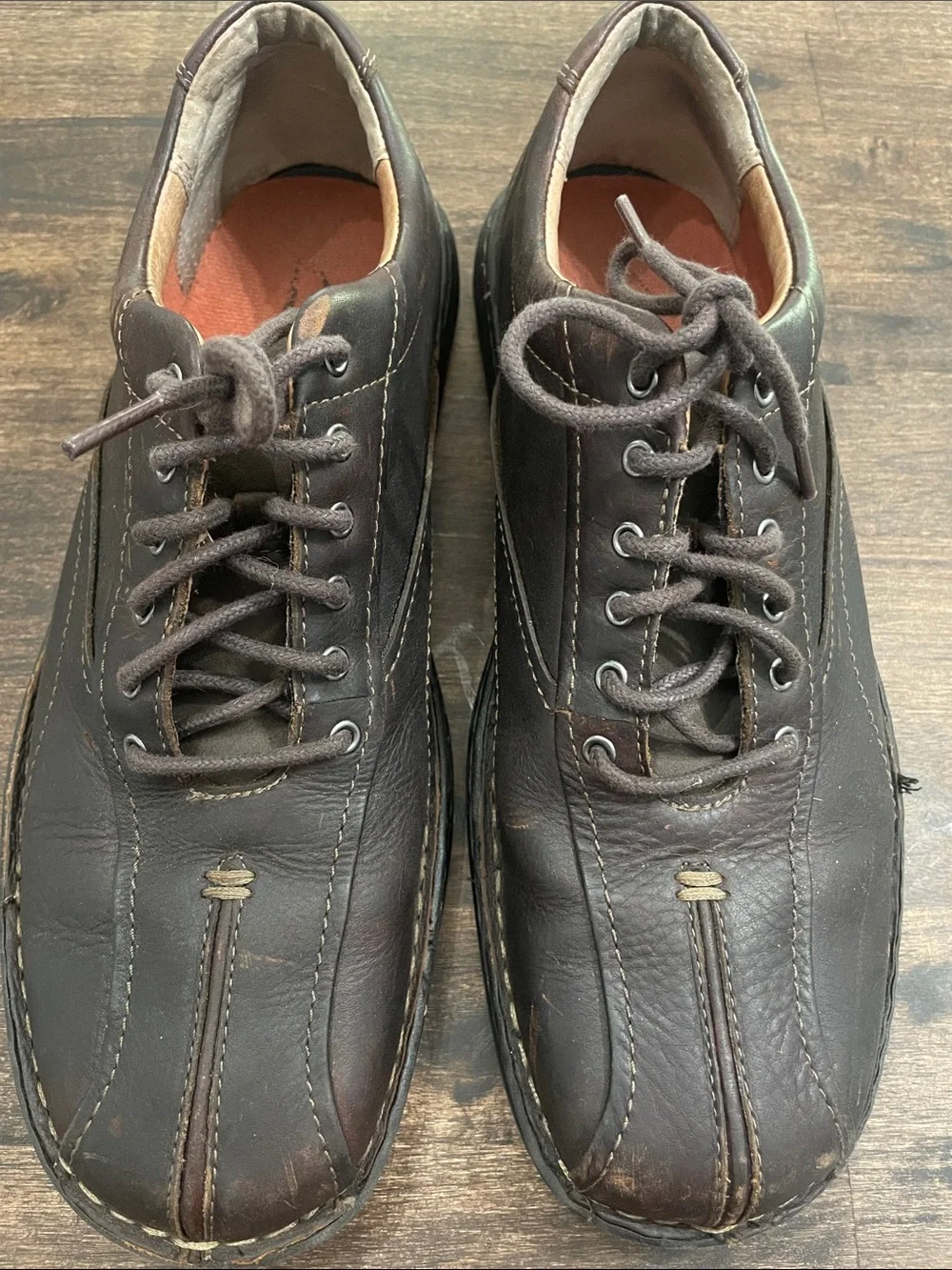 Men’s Clark’s Dark Brown Leather Lace-Up Slip-On Loafers